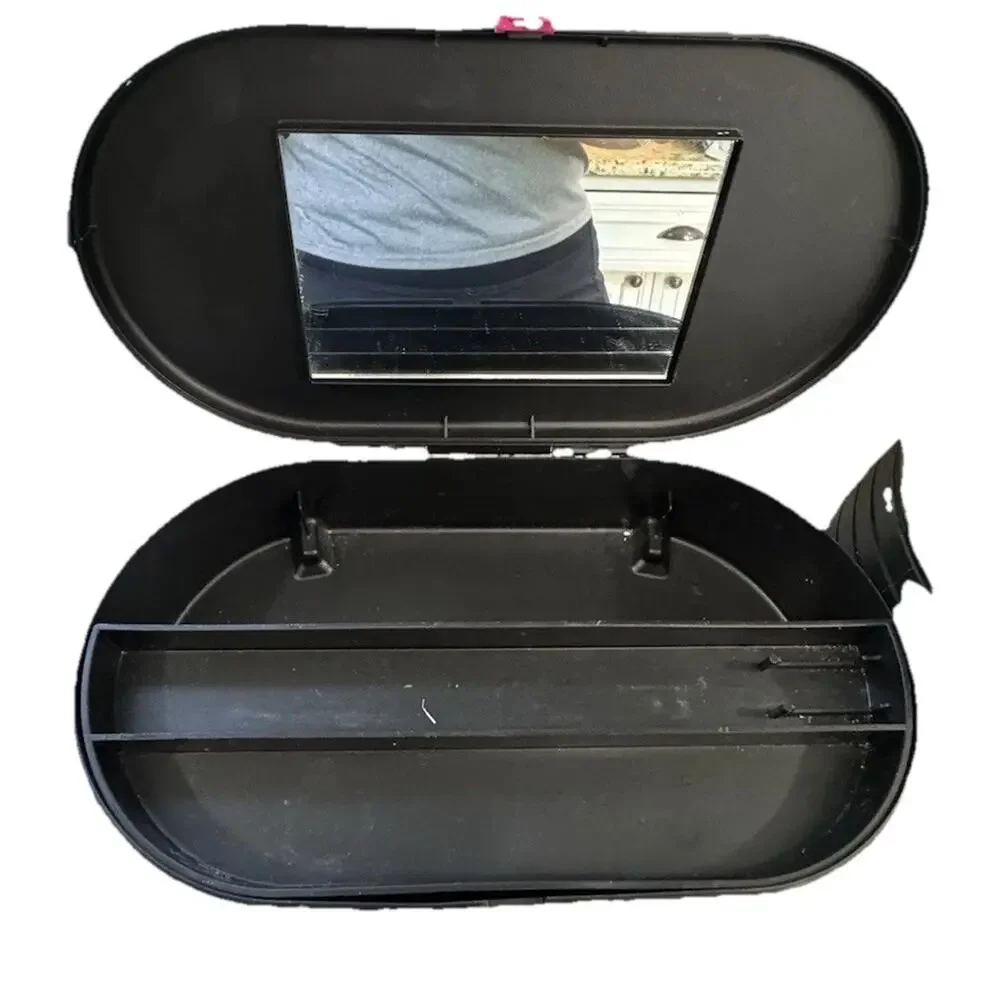 Vintage Caboodles Hot Pink Black Gray Cosmetic Case Makeup Storage Mirror